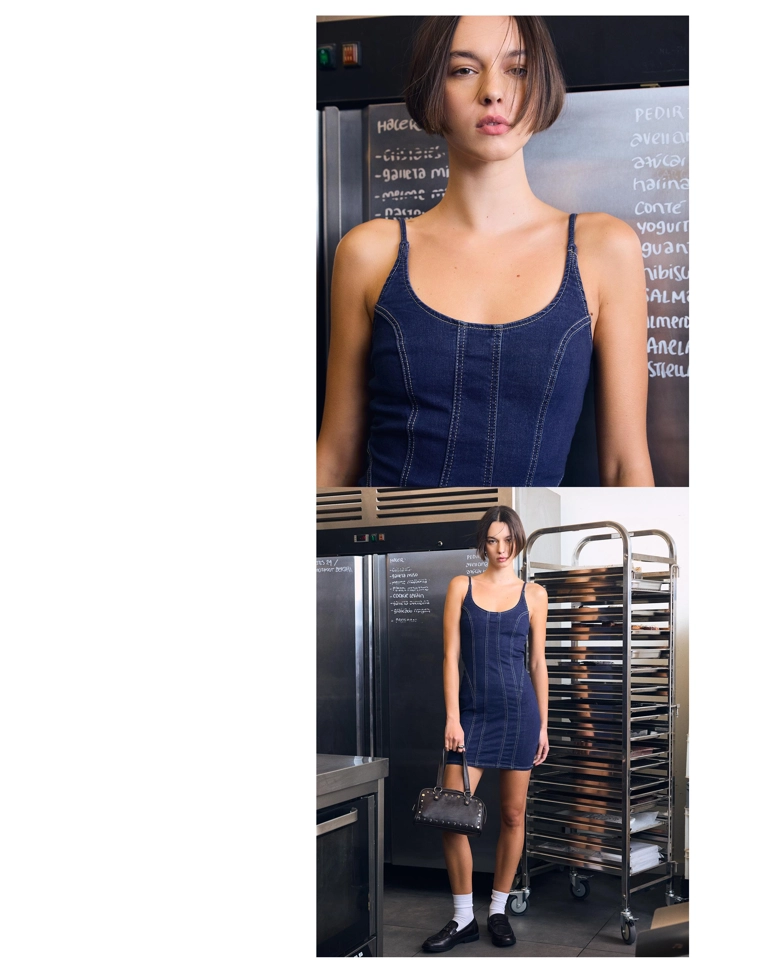 Джинсовое мини-платье