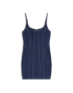 Джинсовое мини-платье- Заказать в России