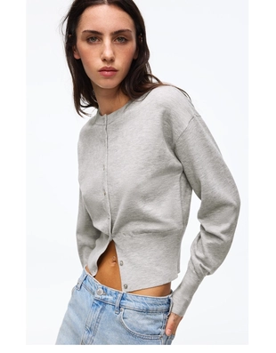 Кардиган с круглым вырезом на пуговицах- Заказать в России