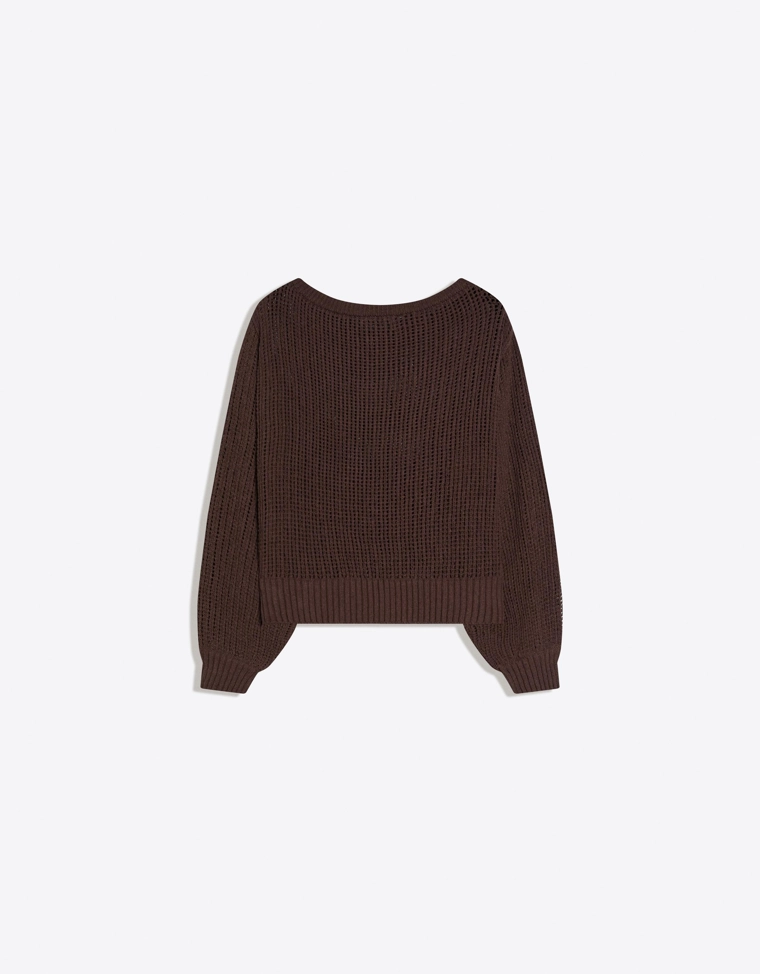 Свитер ажурной вязки в стиле рустик