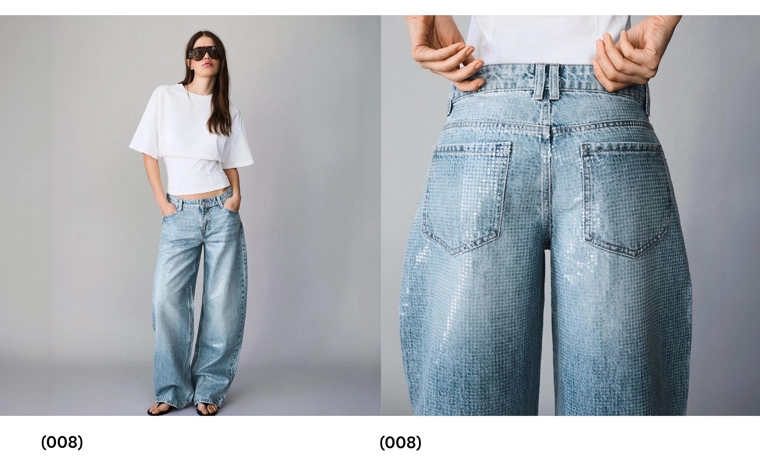 Джинсы barrel свободного кроя с пайетками