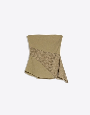 Кружевной топ бандо асимметричного кроя- Заказать в России