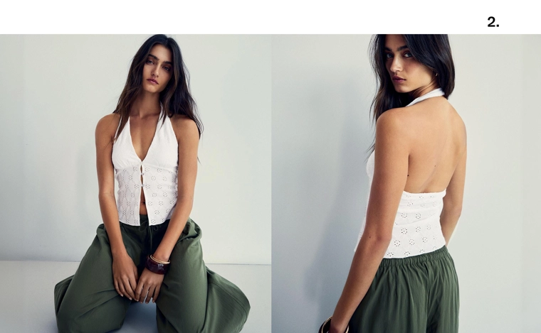 Топ с горловиной халтер на пуговицах