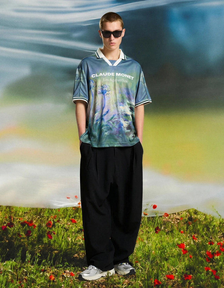 Поло Клод Моне «Агапанты» с короткими рукавами