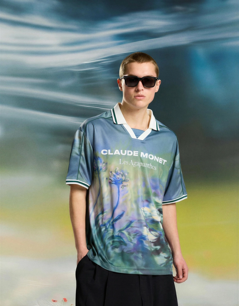 Поло Клод Моне «Агапанты» с короткими рукавами