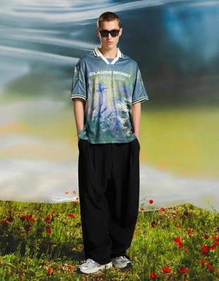 Поло Клод Моне «Агапанты» с короткими рукавами- Заказать в России