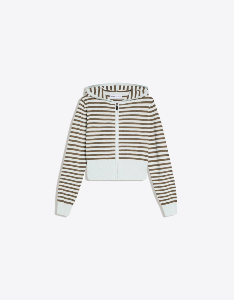 Полосатая толстовка на молнии