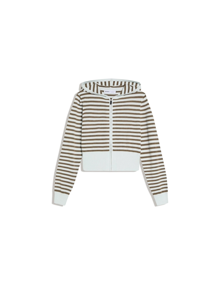 Полосатая толстовка на молнии