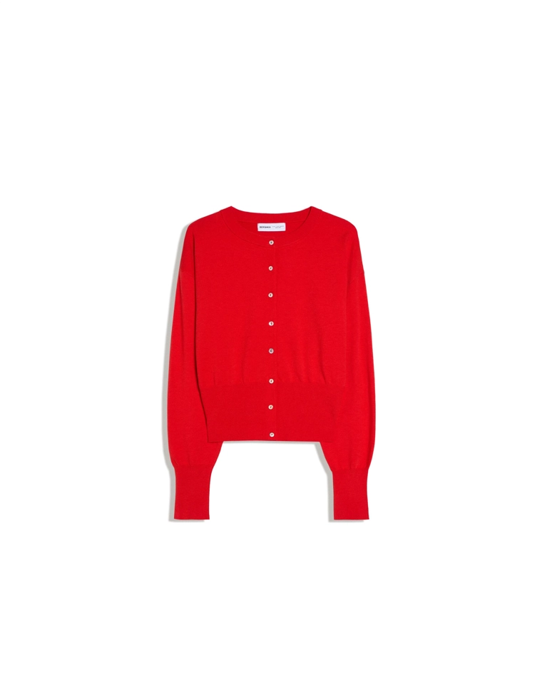 Кардиган с круглым вырезом на пуговицах