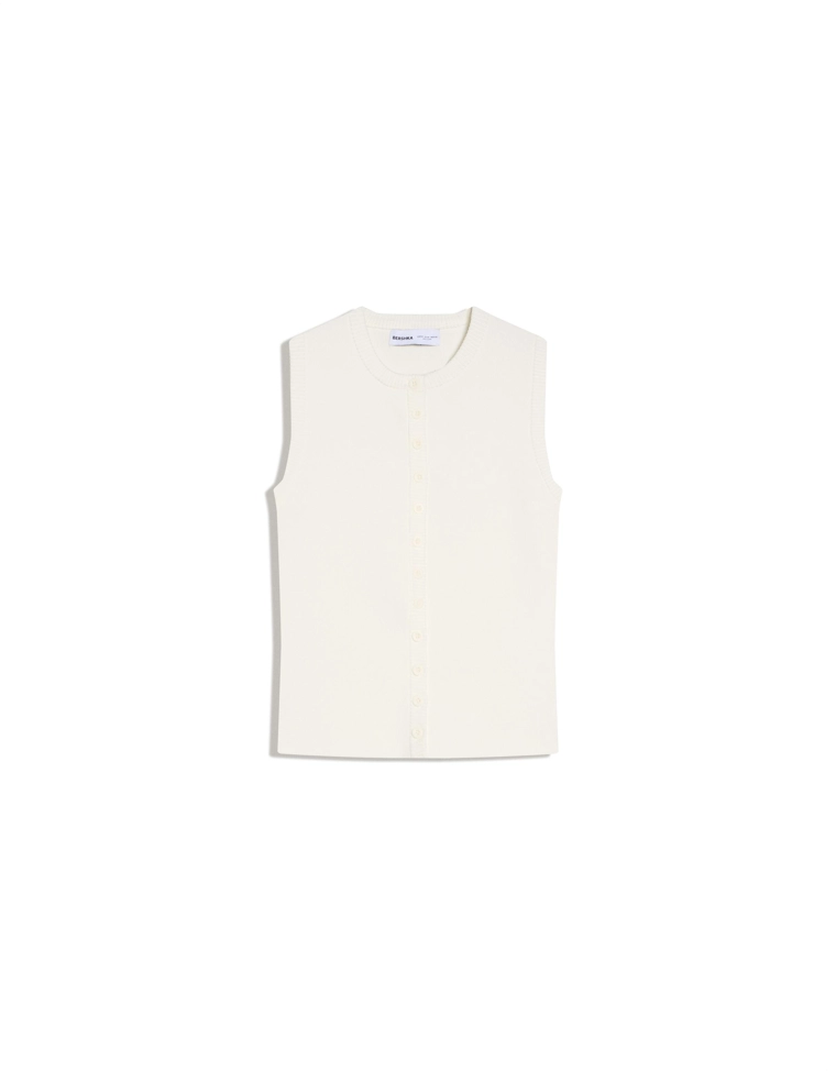 Жилет с круглым вырезом и пуговицами