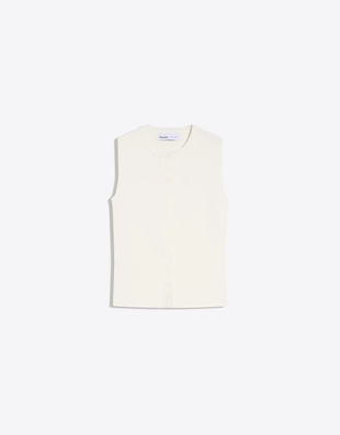 Жилет с круглым вырезом и пуговицами- Заказать в России