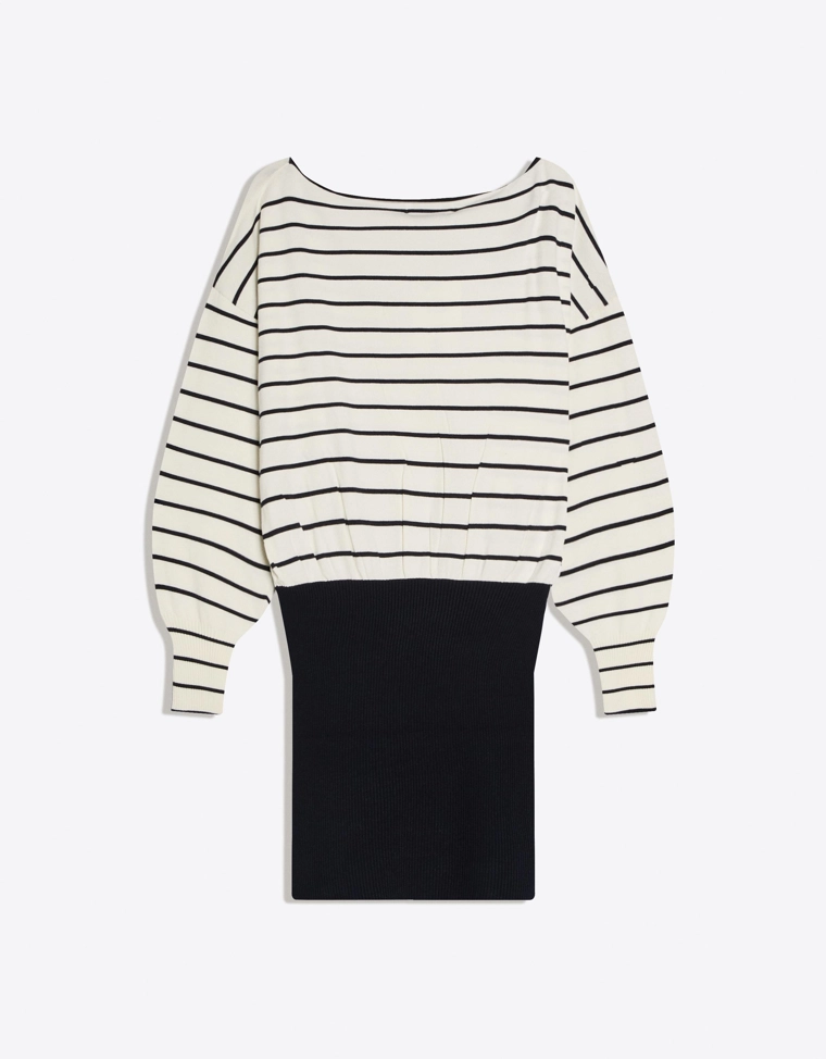 Платье мини с асимметричным подолом из ребристой ткани