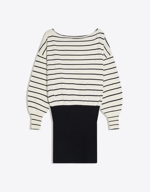 Платье мини с асимметричным подолом из ребристой ткани- Заказать в России