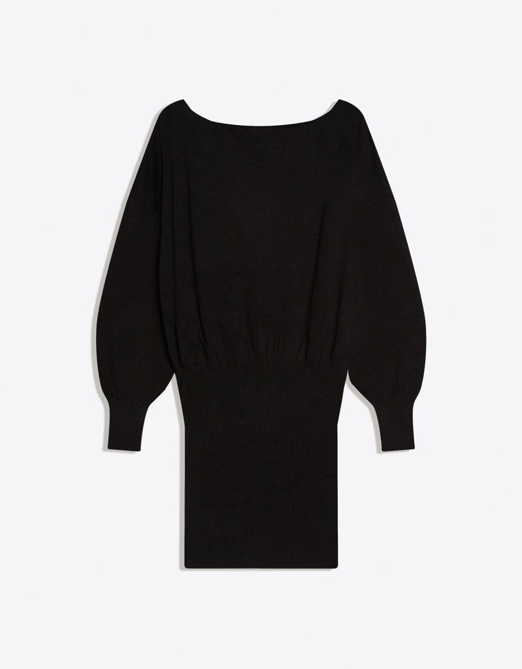 Мини-платье асимметричного кроя в рубчик