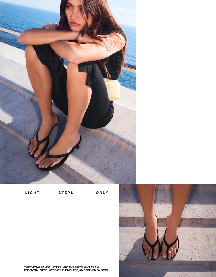 Сандалии на каблуке-стринги