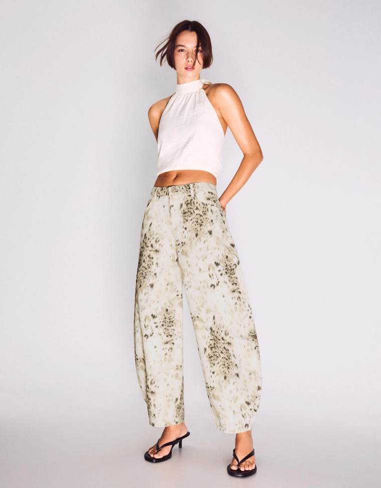 Брюки barrel с принтом