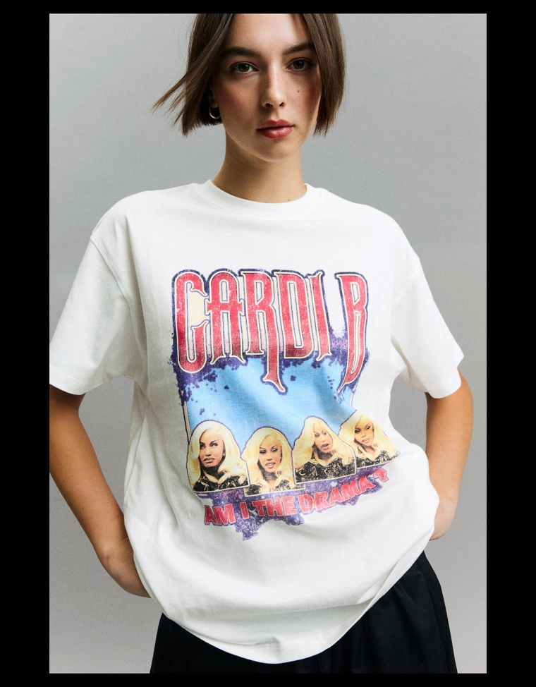 Футболка Cardi B. с короткими рукавами и принтом