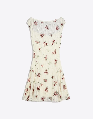 Мини-платье из кружева с принтом- Заказать в России