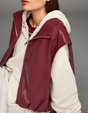 Жилет из искусственной кожи- Заказать в России