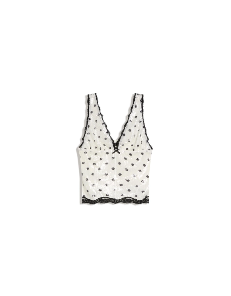 Кружевной топ с пайетками