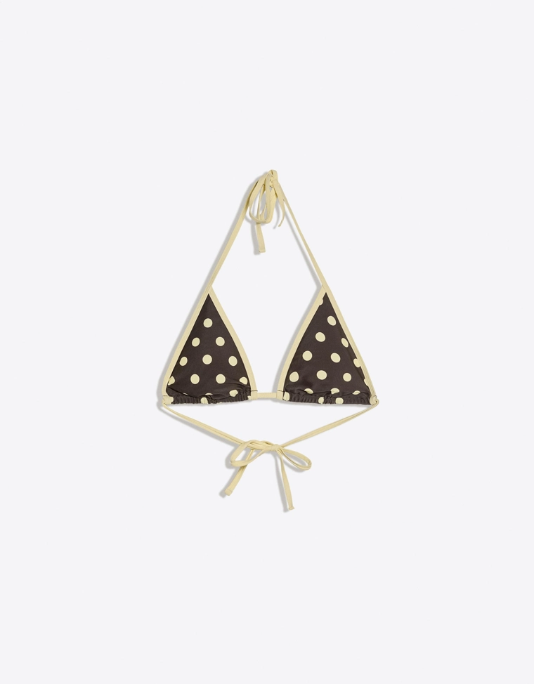 Бюстгальтер бикини треугольный в горошек