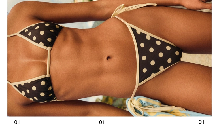 Бюстгальтер бикини треугольный в горошек