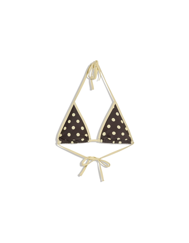 Бюстгальтер бикини треугольный в горошек