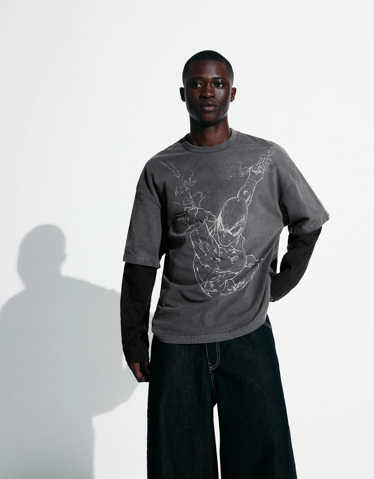 Лонгслив Spiderman с двойным принтом