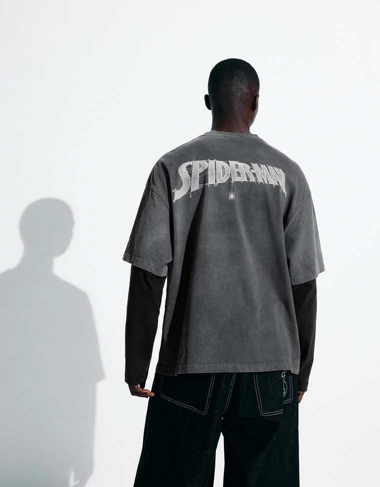 Лонгслив Spiderman с двойным принтом