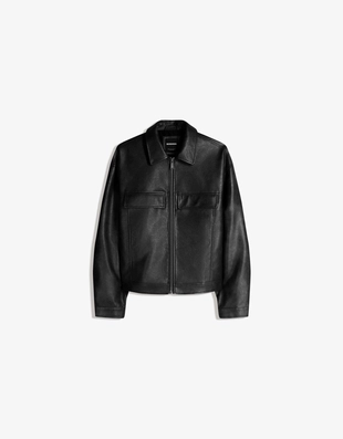 Куртка геометрического кроя из искусственной кожи- Заказать в России