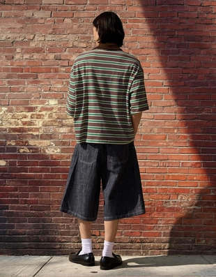 Поло с короткими рукавами, в полоску и с вышивкой- Заказать в России