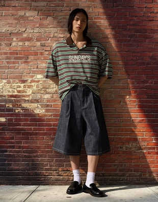 Поло с короткими рукавами, в полоску и с вышивкой- Заказать в России