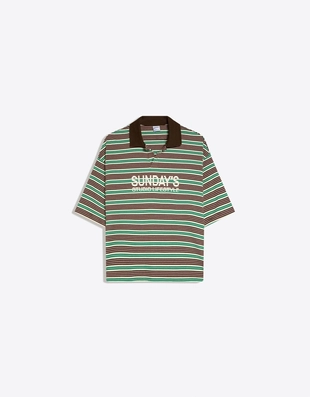 Поло с короткими рукавами, в полоску и с вышивкой- Заказать в России