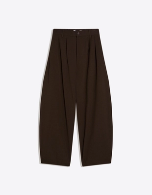 Brown|1106/054 - Bershka Джоггеры-брюки полусвободного кроя плиссе