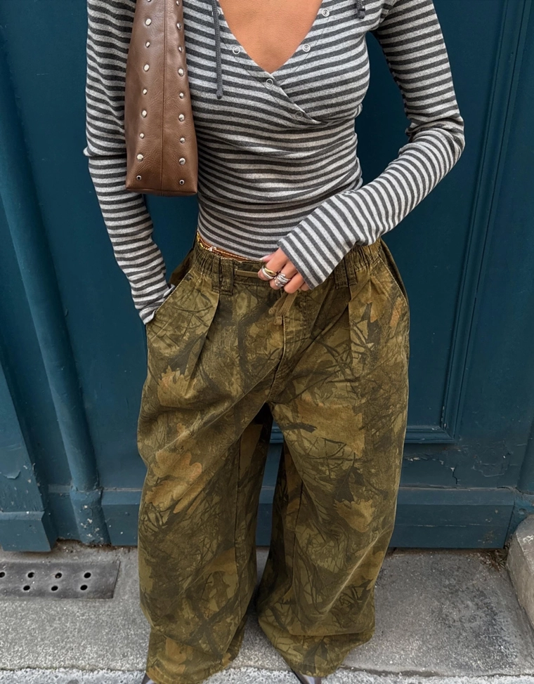 Брюки карго-парашюты с принтом