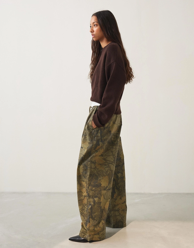 Брюки карго-парашюты с принтом