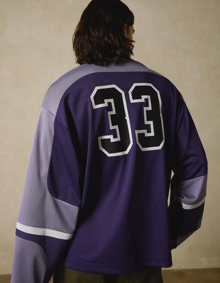 Лонгслив из сетчатой ткани с принтом