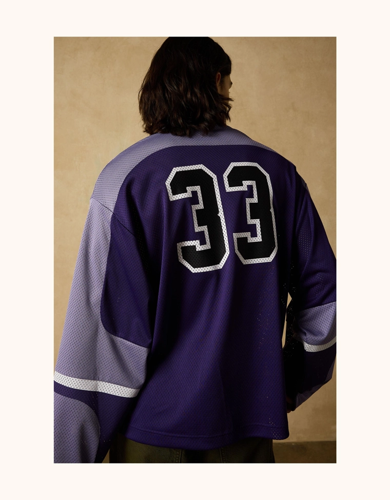 Лонгслив из сетчатой ткани с принтом