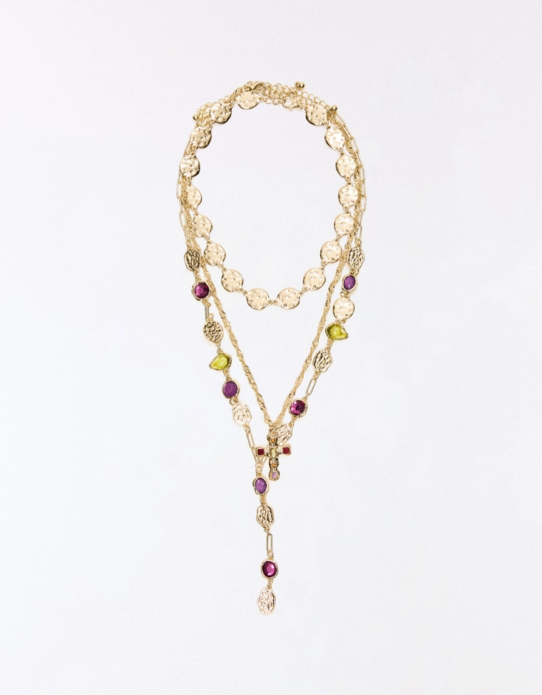 Набор из 3 ожерелий со стразами