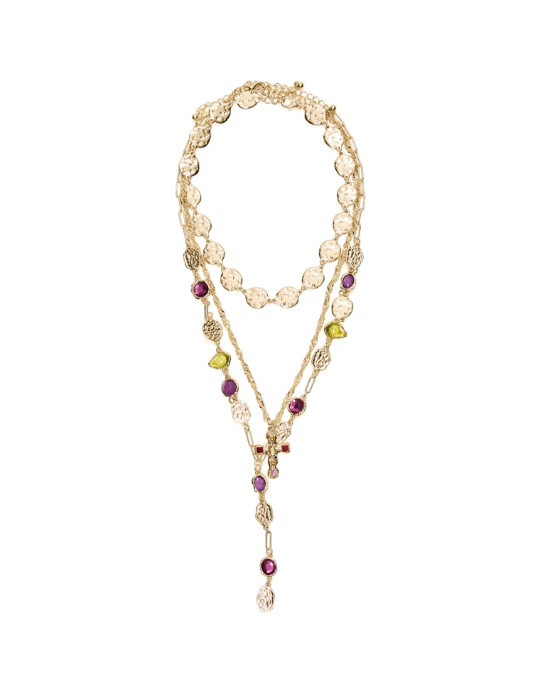 Набор из 3 ожерелий со стразами