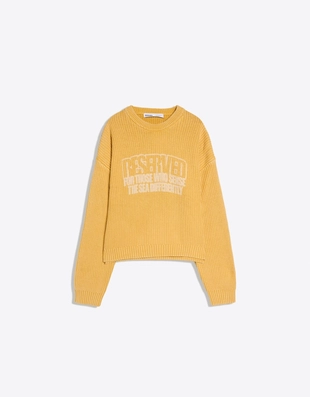 Купить Bershka Свитер с круглым вырезом и принтом