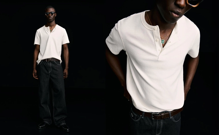 Футболка с короткими рукавами и рифленым узором