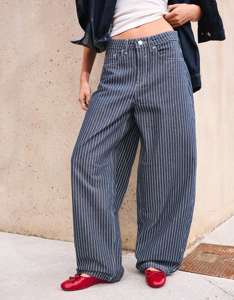 Брюки-бананы в полоску