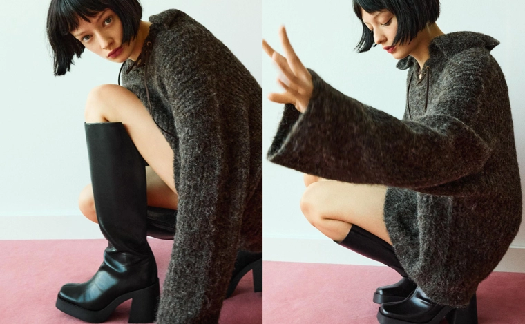 High-heel platform boots