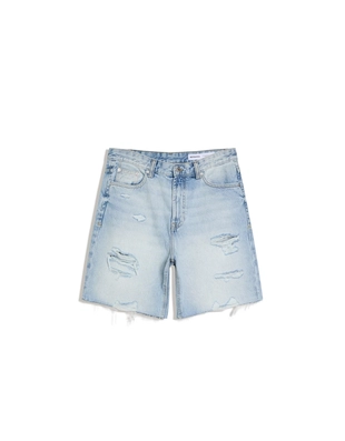 Джинсовые шорты с разрезами- Заказать в России