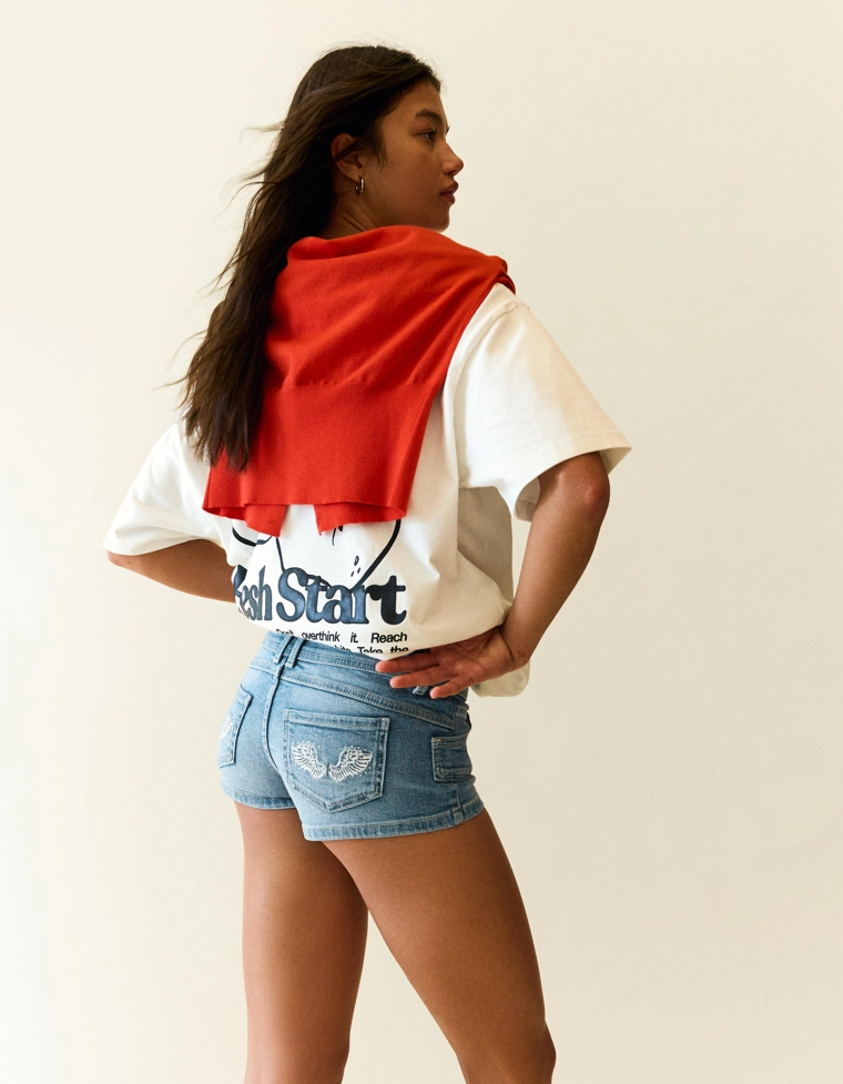 Джинсовые мини-шорты