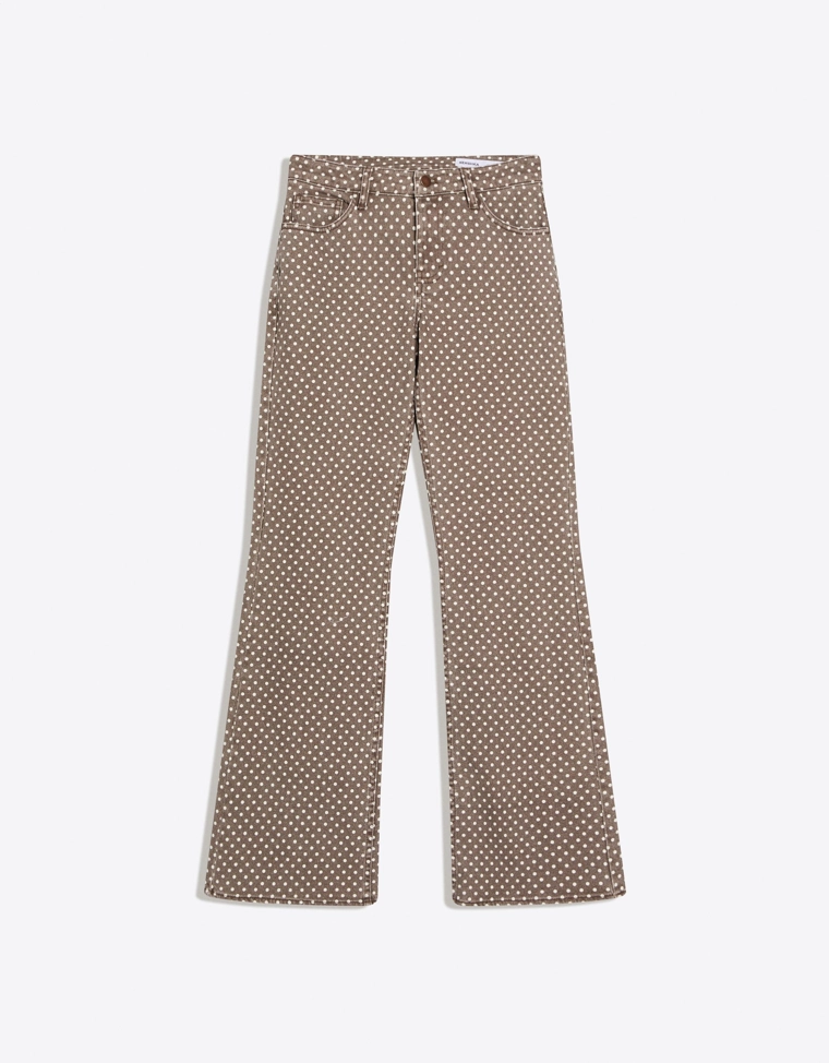 Джинсы клеш в горошек