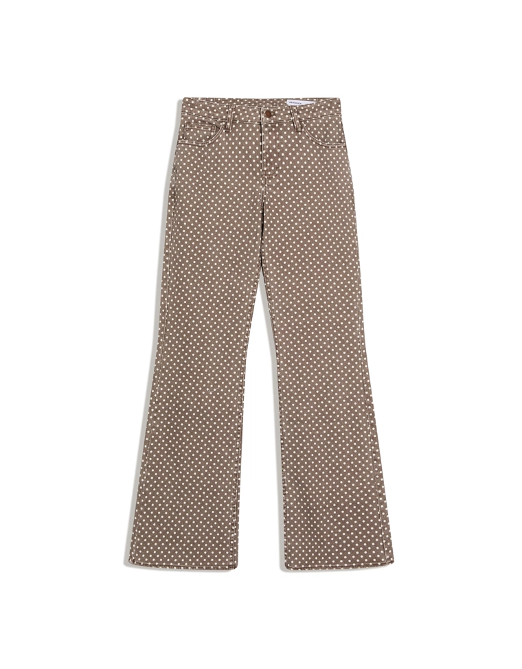 Джинсы клеш в горошек