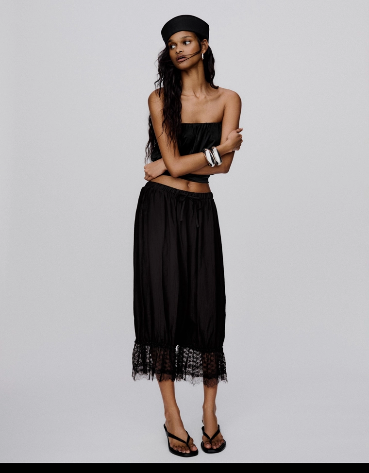 Шаровары в бельевом стиле