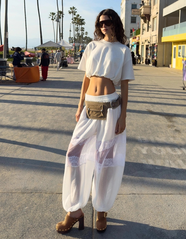 Шаровары с кружевом